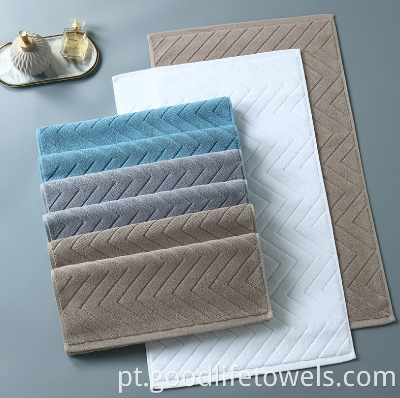 Cotton Jacquard Non Slip Bath Mats For Bathroom